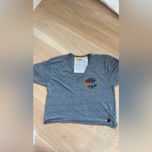 Aviatornation logo boyfriend tee v neck size small